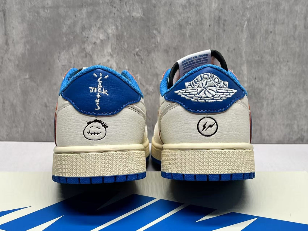 Fragment Design x Travis Scott x Air Jordan 1 Low OG SP “Sail Military Blue”