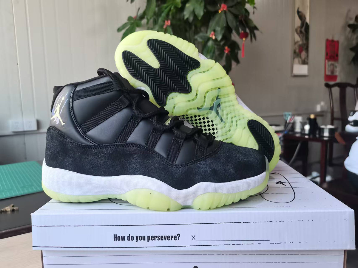 Air Jordan 11 Retro "Inner Beast" Black Barely Volt (GS)