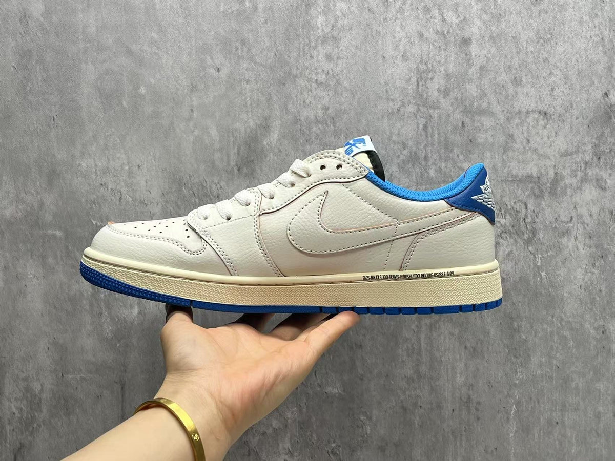 Fragment Design x Travis Scott x Air Jordan 1 Low OG SP “Sail Military Blue”