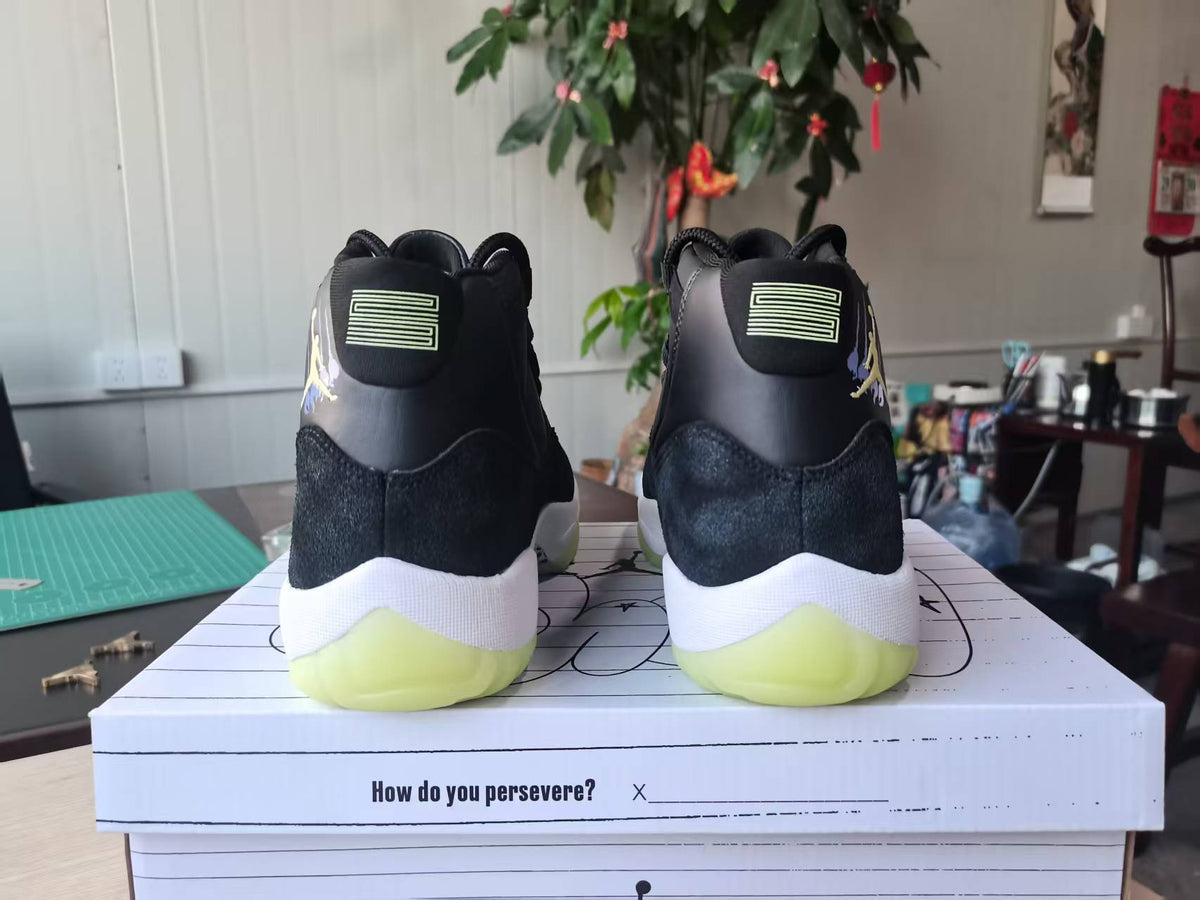 Air Jordan 11 Retro "Inner Beast" Black Barely Volt (GS)
